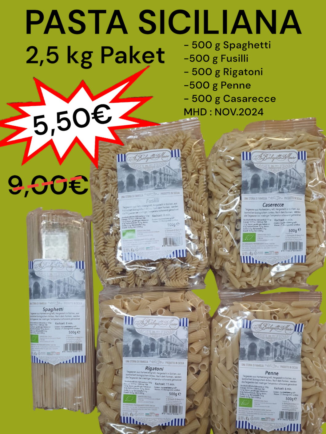 PASTA SICILIANA  2,5 kg PAKET