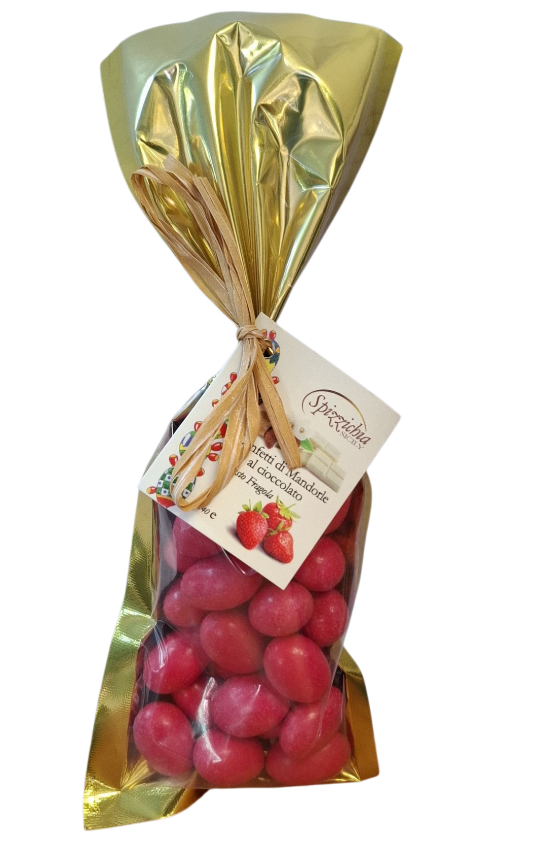 PRALINE CONFETTATE DI MANDORLE AL CIOCCOLATO GUSTO FRAGOLA 140 g
