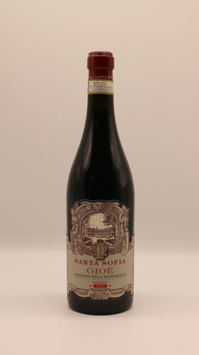 Flasche Santa Sofia Gioè Amarone della Valpolicella Classico 2013 – elegante Frontansicht mit hochwertigem Etikett, italienischer Premium-Rotwein aus Venetien.